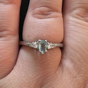 Silver and Aquamarine ring